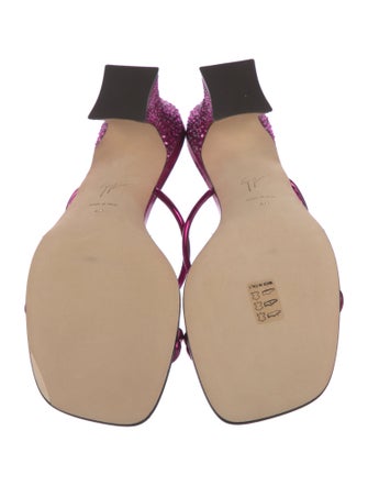 Giuseppe Zanotti Leather Crystal Embellishments Slides