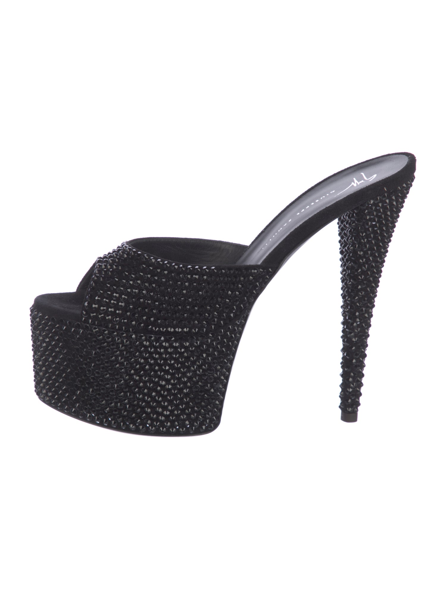 Giuseppe Zanotti Suede Studded Accents Mules