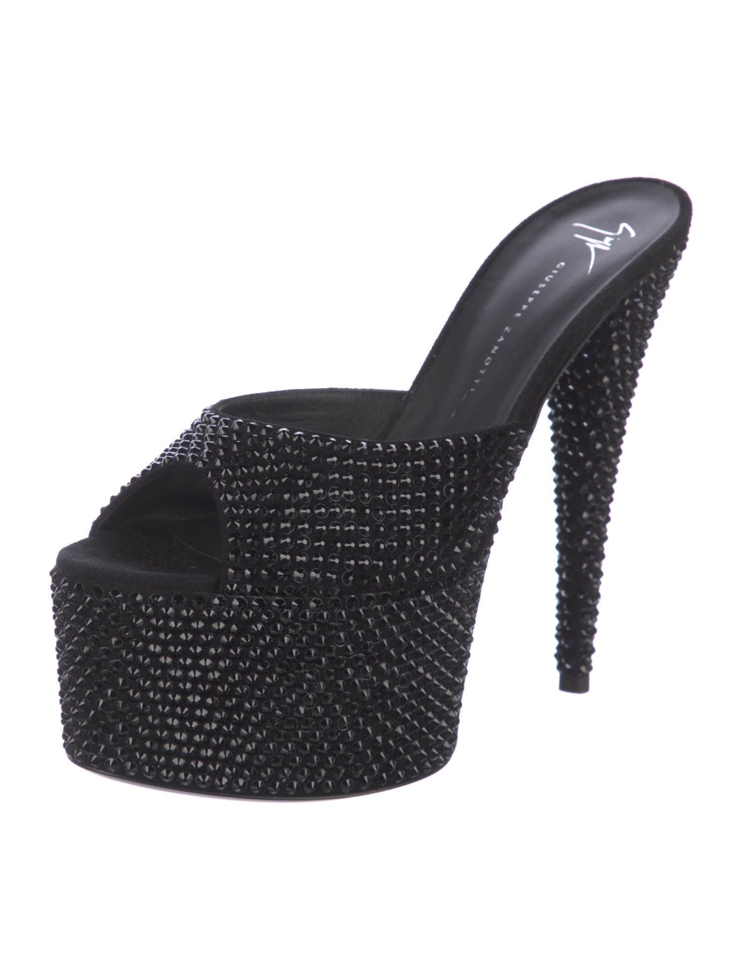 Giuseppe Zanotti Suede Studded Accents Mules