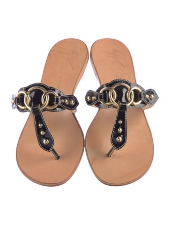 Giuseppe Zanotti Patent Leather Slides