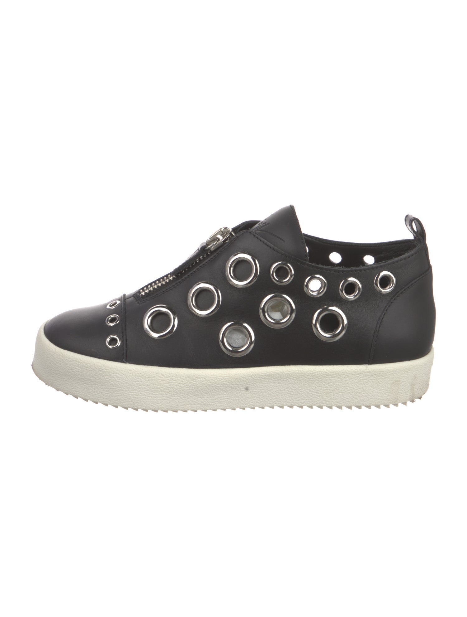 Giuseppe Zanotti Leather Cutout Accent Sneakers
