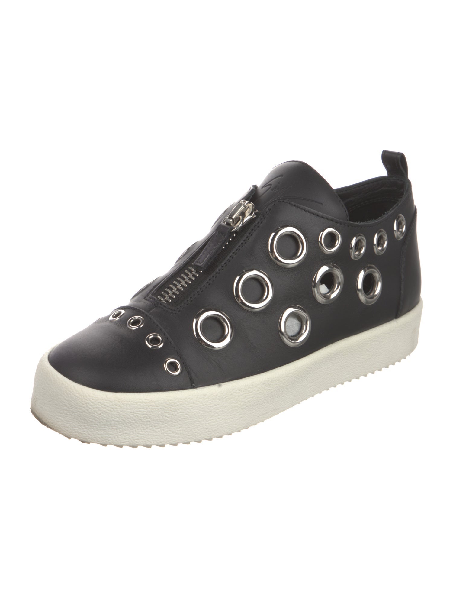 Giuseppe Zanotti Leather Cutout Accent Sneakers