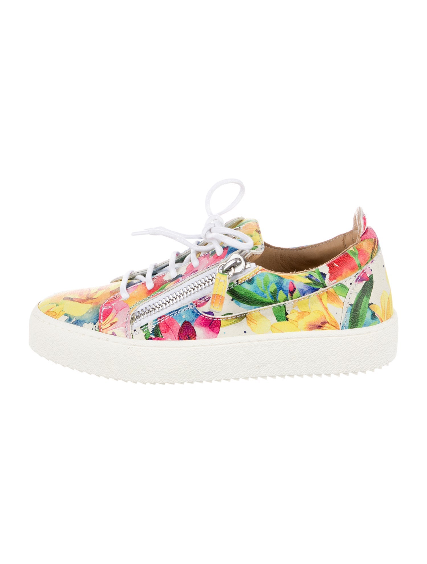 Giuseppe Zanotti Leather Floral Print Sneakers