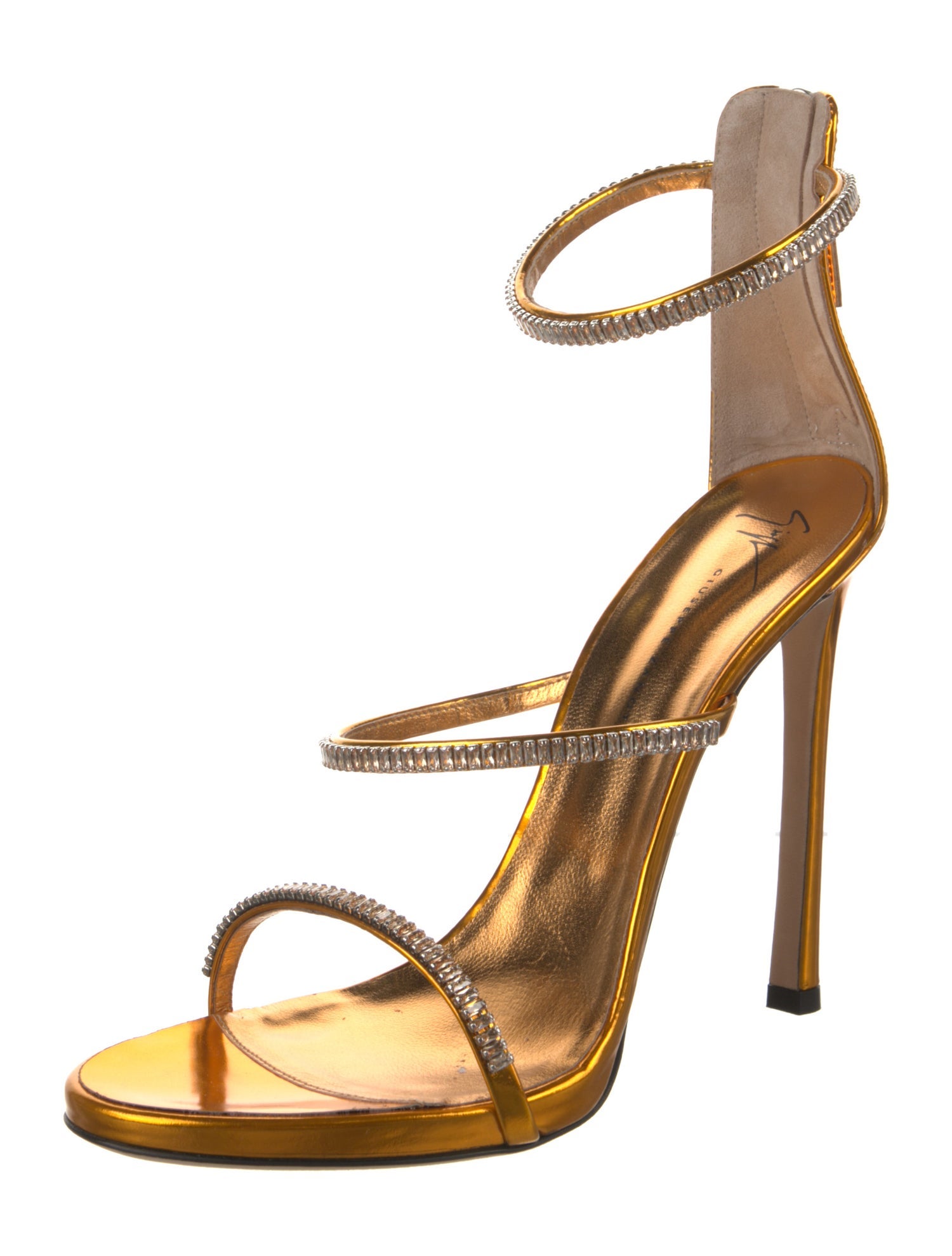 Giuseppe Zanotti Leather Crystal Embellishments Sandals