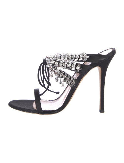 Giuseppe Zanotti Satin Crystal Embellishments Slides