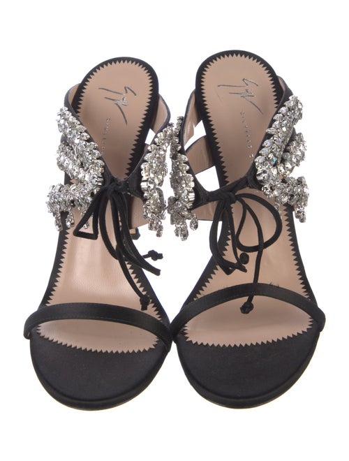 Giuseppe Zanotti Satin Crystal Embellishments Slides