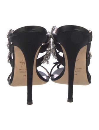 Giuseppe Zanotti Satin Crystal Embellishments Slides