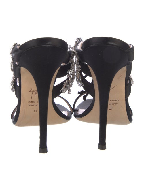 Giuseppe Zanotti Satin Crystal Embellishments Slides