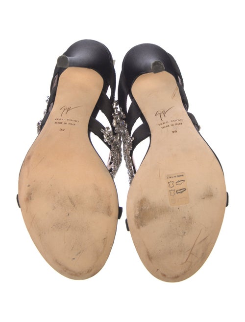 Giuseppe Zanotti Satin Crystal Embellishments Slides