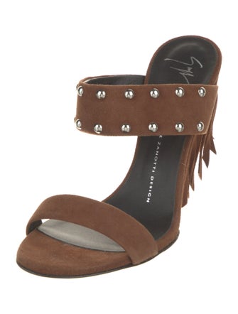 Giuseppe Zanotti Suede Studded Accents Slides