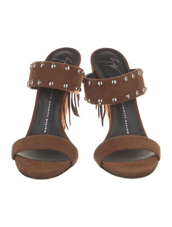 Giuseppe Zanotti Suede Studded Accents Slides