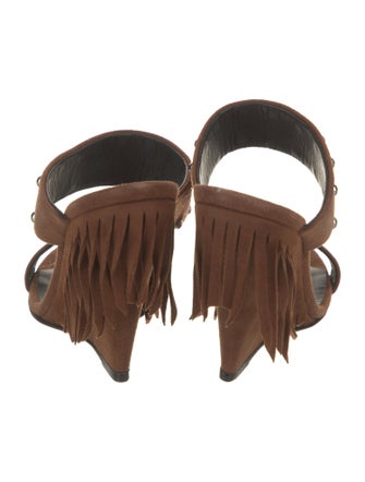 Giuseppe Zanotti Suede Studded Accents Slides