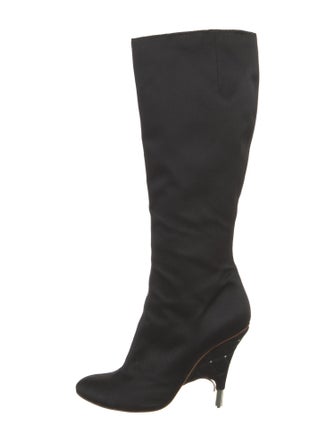 Giuseppe Zanotti Quilted Pattern Satin Boots