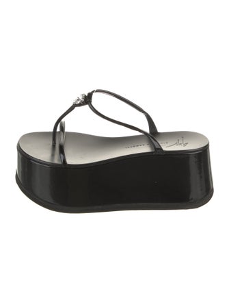 Giuseppe Zanotti Patent Leather T-Strap Sandals