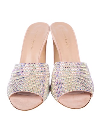 Giuseppe Zanotti Suede Crystal Embellishments Slides