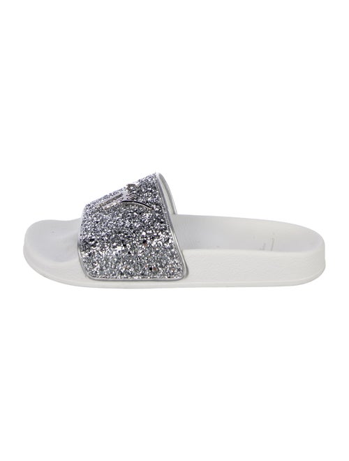 Giuseppe Zanotti Leather Glitter Accents Slides