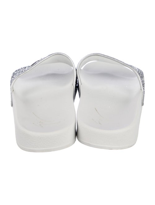 Giuseppe Zanotti Leather Glitter Accents Slides
