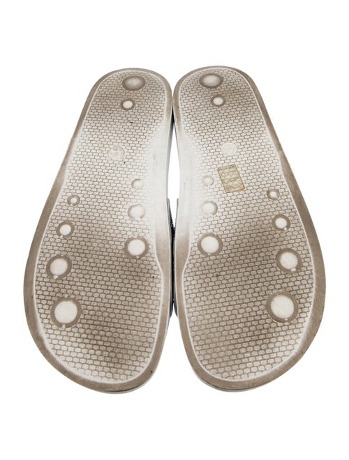 Giuseppe Zanotti Leather Glitter Accents Slides