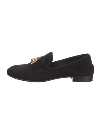 Giuseppe Zanotti Suede Crystal Embellishments Loafers