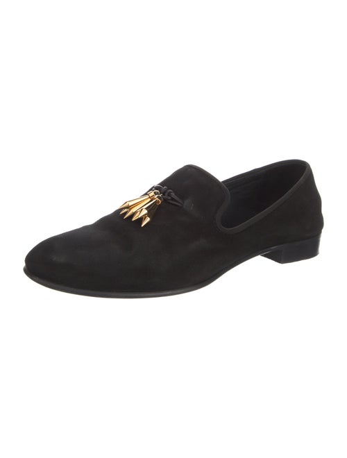 Giuseppe Zanotti Suede Crystal Embellishments Loafers