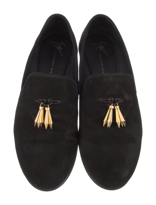 Giuseppe Zanotti Suede Crystal Embellishments Loafers
