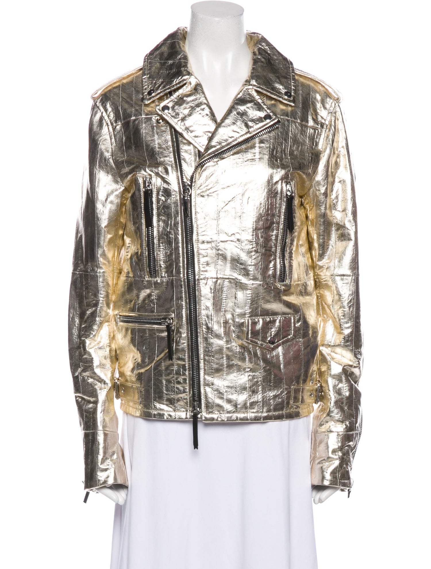 Giuseppe Zanotti Leather Printed Biker Jacket w/ Tags