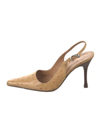 Giuseppe Zanotti Ostrich Slingback Pumps