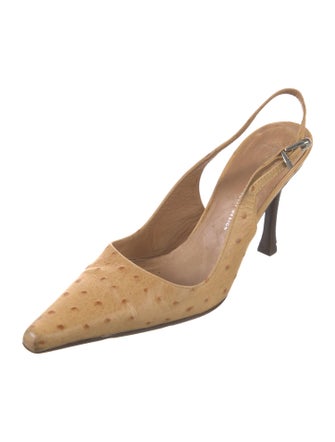 Giuseppe Zanotti Ostrich Slingback Pumps