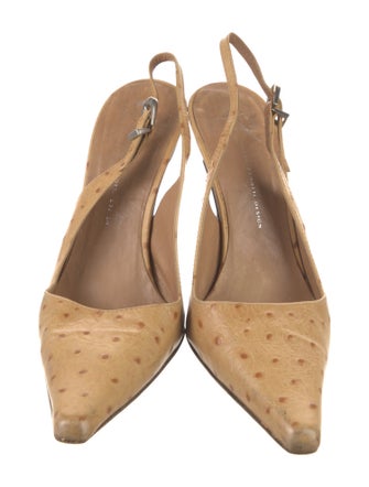 Giuseppe Zanotti Ostrich Slingback Pumps