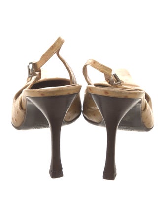 Giuseppe Zanotti Ostrich Slingback Pumps