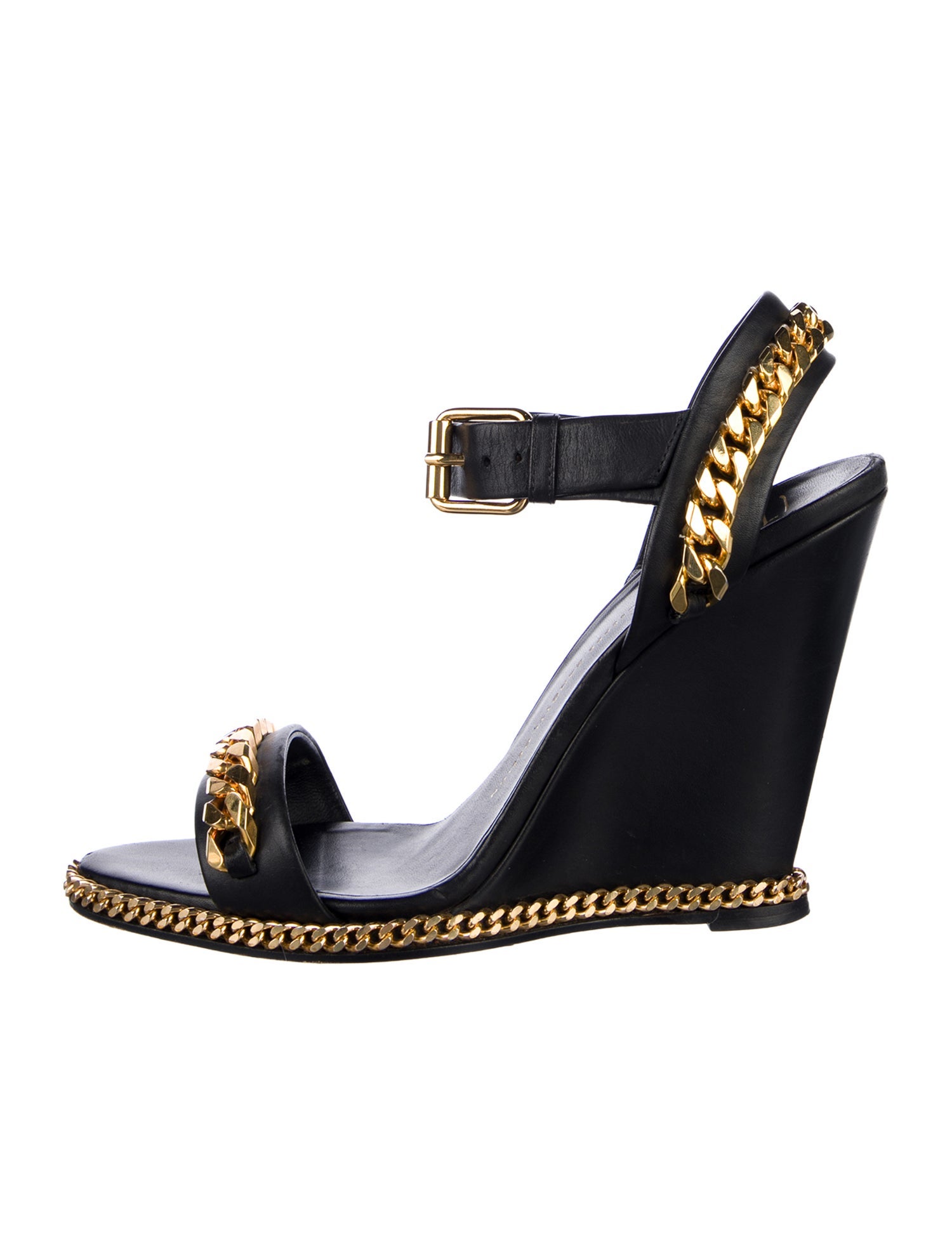 Giuseppe Zanotti Leather Chain-Link Accents Sandals