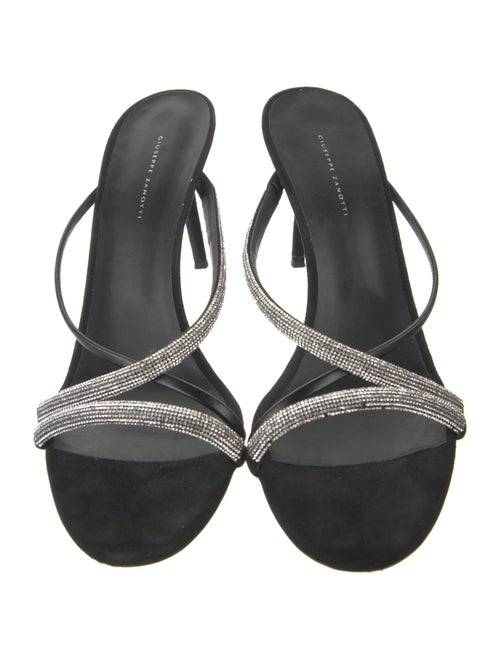 Giuseppe Zanotti Suede Crystal Embellishments Slides