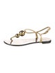 Giuseppe Zanotti Leather Crystal Embellishments T-Strap Sandals