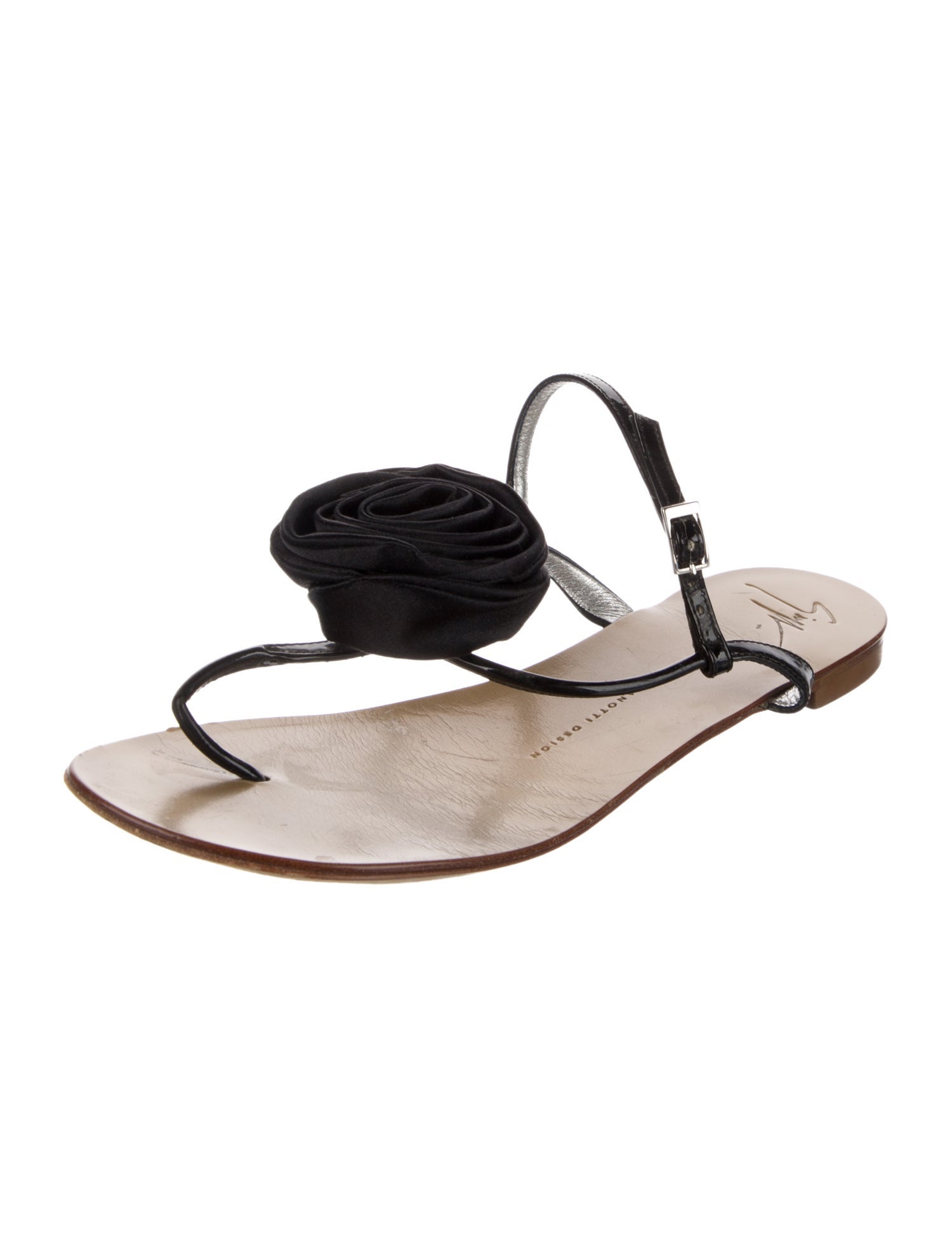 Giuseppe Zanotti Patent Leather T-Strap Sandals