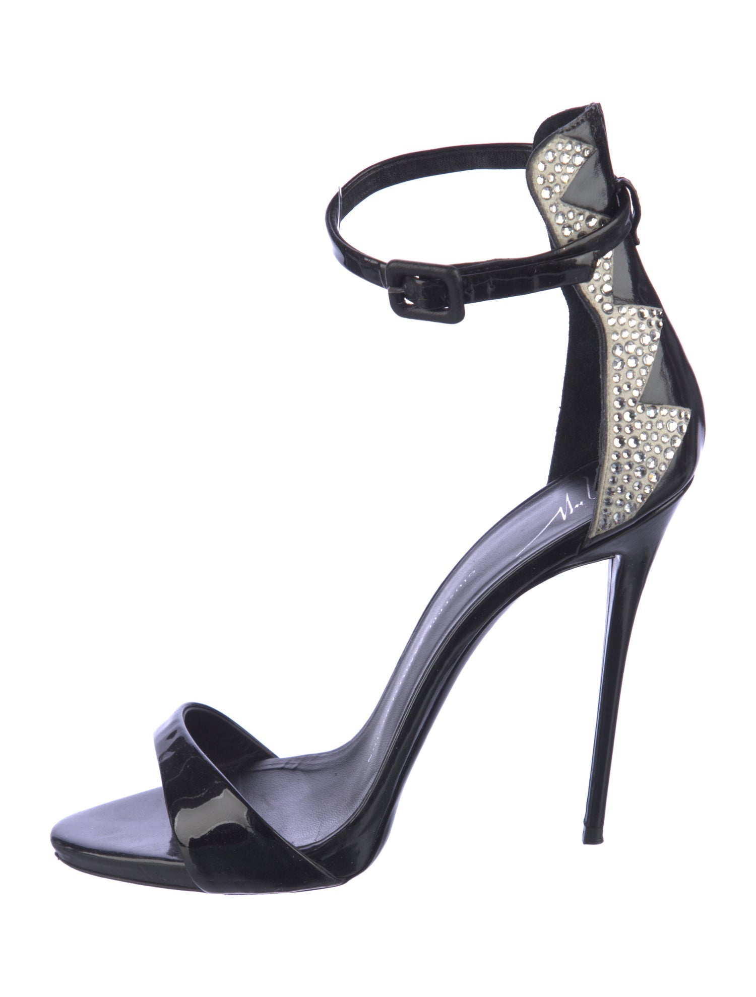 Giuseppe Zanotti Patent Leather Crystal Embellishments Sandals