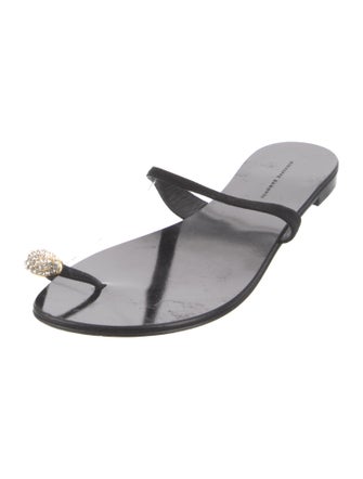 Giuseppe Zanotti Leather Crystal Embellishments Slides