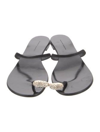Giuseppe Zanotti Leather Crystal Embellishments Slides