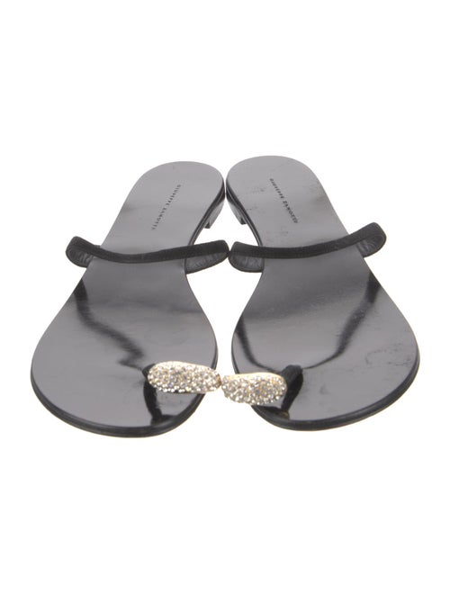 Giuseppe Zanotti Leather Crystal Embellishments Slides