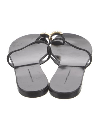 Giuseppe Zanotti Leather Crystal Embellishments Slides
