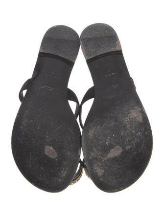 Giuseppe Zanotti Leather Crystal Embellishments Slides