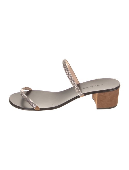 Giuseppe Zanotti Suede Crystal Embellishments Slides