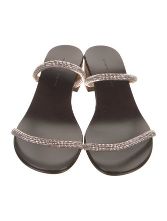 Giuseppe Zanotti Suede Crystal Embellishments Slides