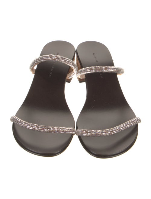 Giuseppe Zanotti Suede Crystal Embellishments Slides