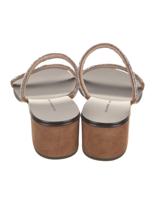 Giuseppe Zanotti Suede Crystal Embellishments Slides