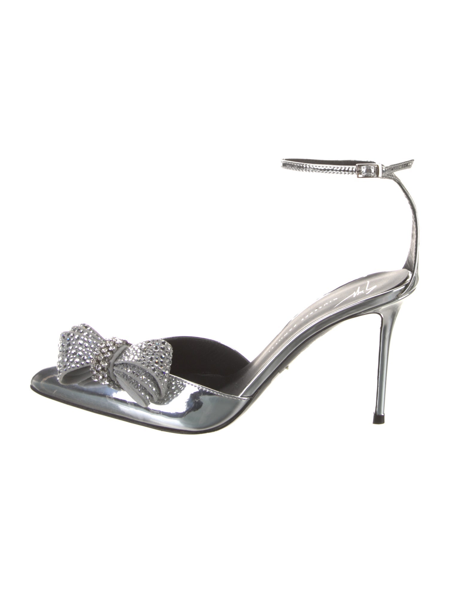 Giuseppe Zanotti Patent Leather Crystal Embellishments D'Orsay Pumps