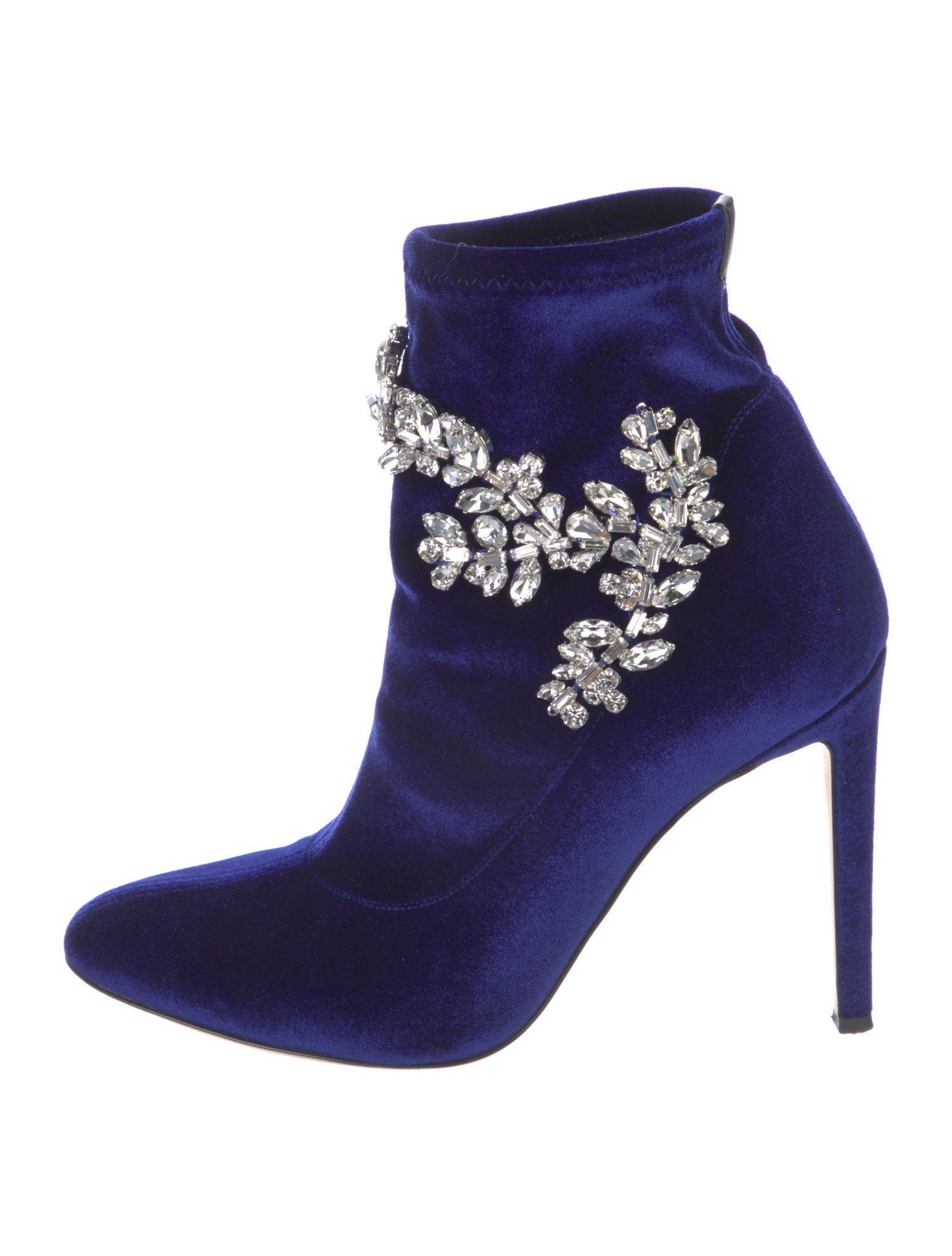 Giuseppe Zanotti Velvet Crystal Embellishments Sock Boots