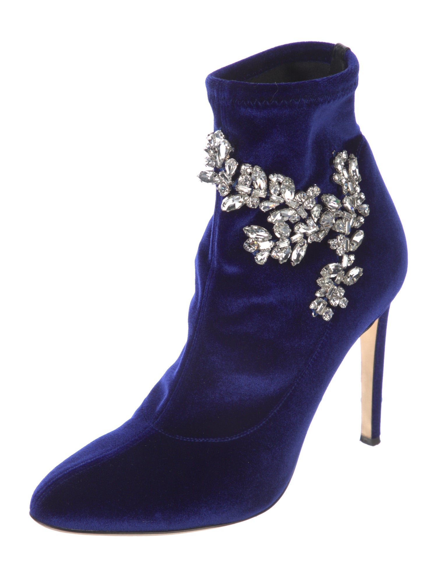 Giuseppe Zanotti Velvet Crystal Embellishments Sock Boots