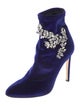 Giuseppe Zanotti Velvet Crystal Embellishments Sock Boots