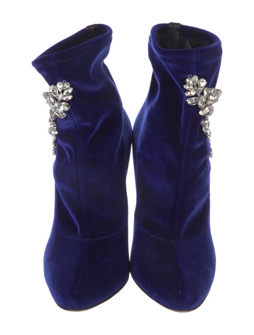 Giuseppe Zanotti Velvet Crystal Embellishments Sock Boots
