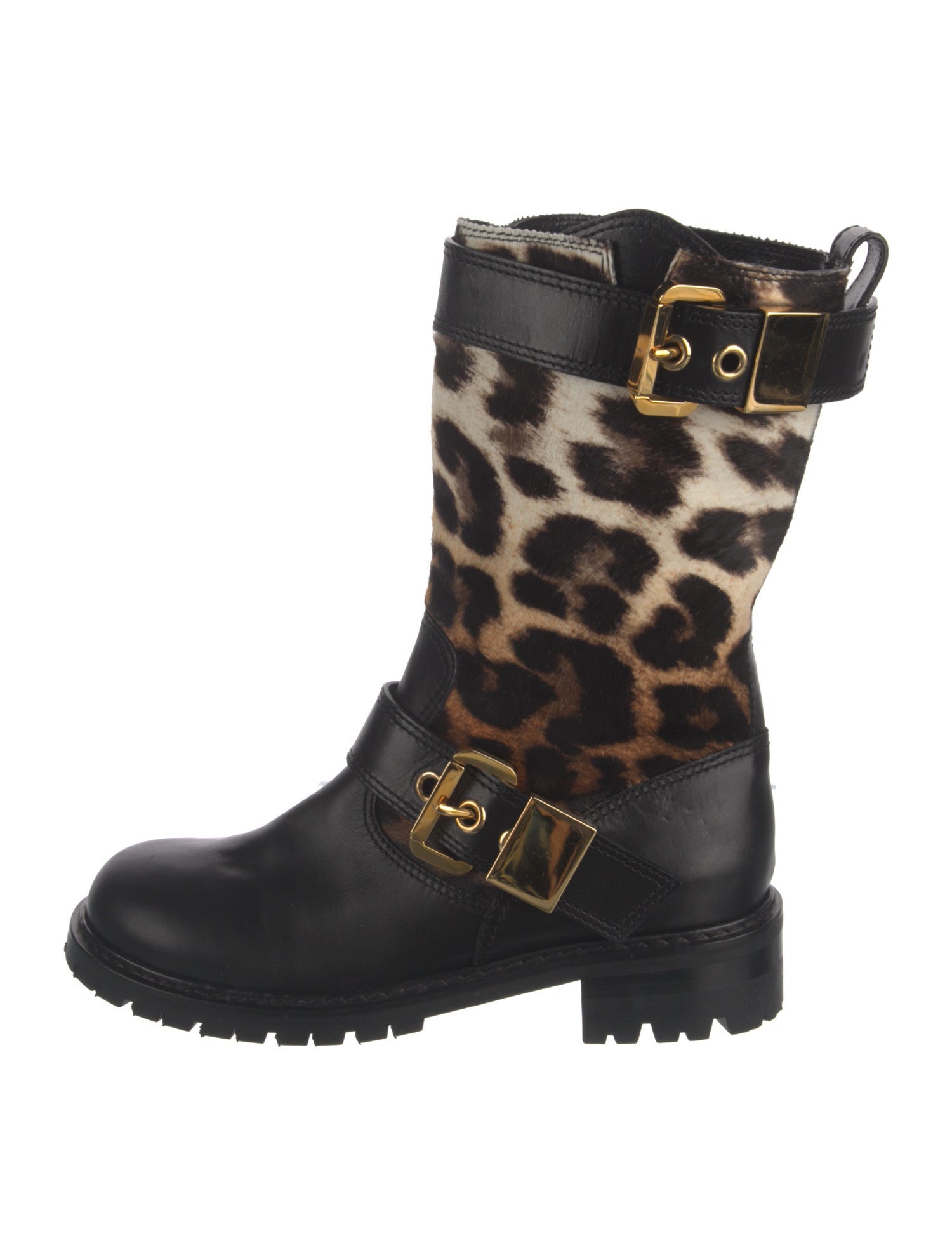 Giuseppe Zanotti Ponyhair Animal Print Moto Boots
